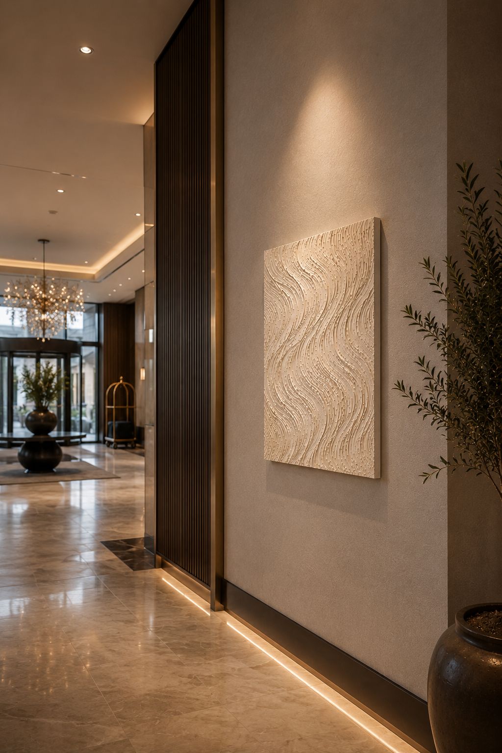 IVORY FLOW Premium Dokulu Modern Sanat Tablosu 35x50 CM
