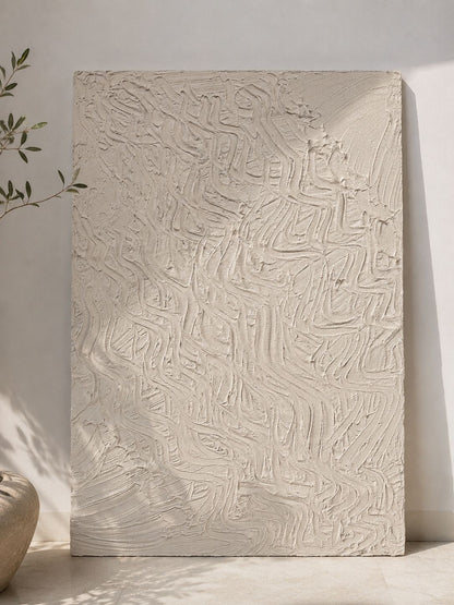 IVORY FLOW   Premium Dokulu Modern Sanat Tablosu 35x50 CM