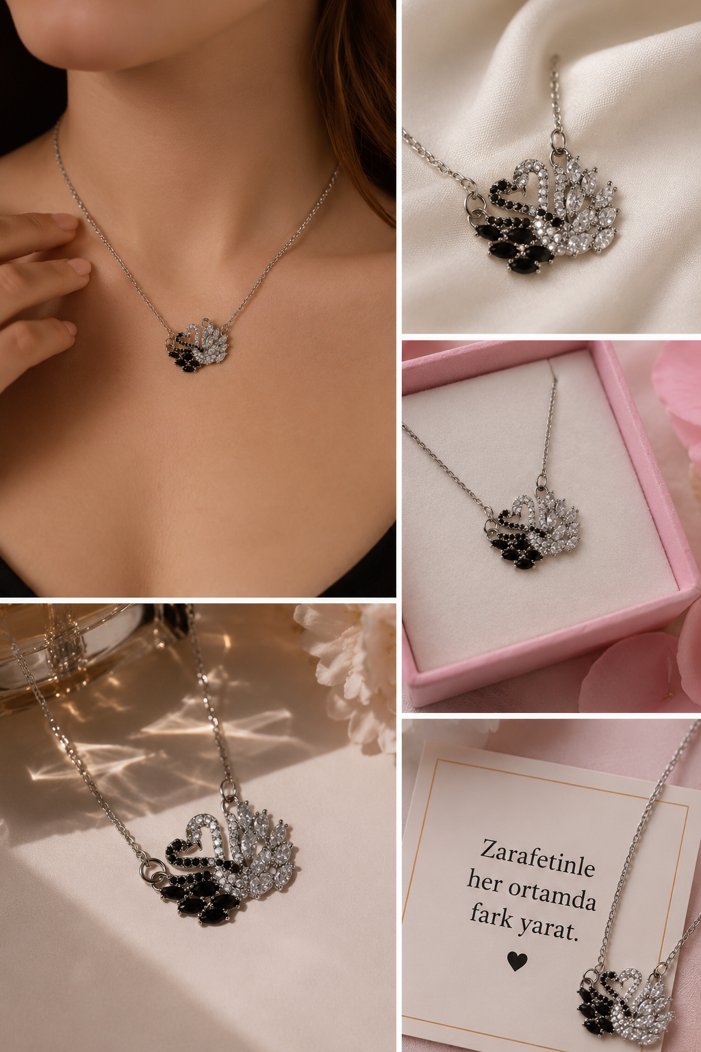 🦢 Zarafetin Simgesi Kuğu Kolye | Işıltısıyla Göz Kamaştırın ✨