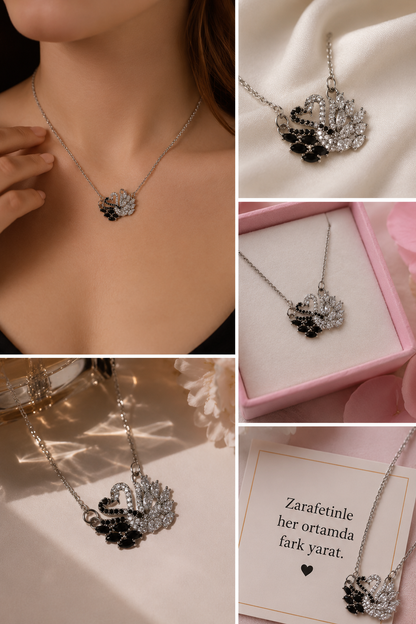 🦢 Zarafetin Simgesi Kuğu Kolye | Işıltısıyla Göz Kamaştırın ✨